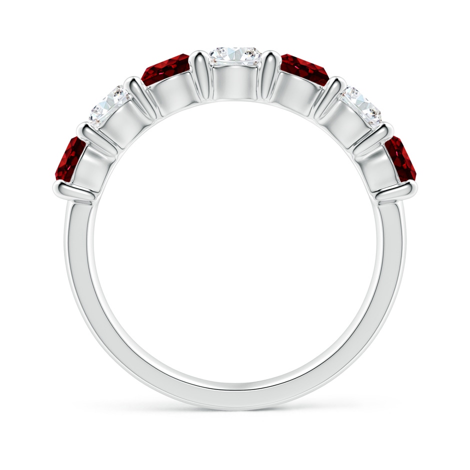 4mm AAAA Half Eternity Seven Stone Ruby and Diamond Wedding Ring in White Gold side 199