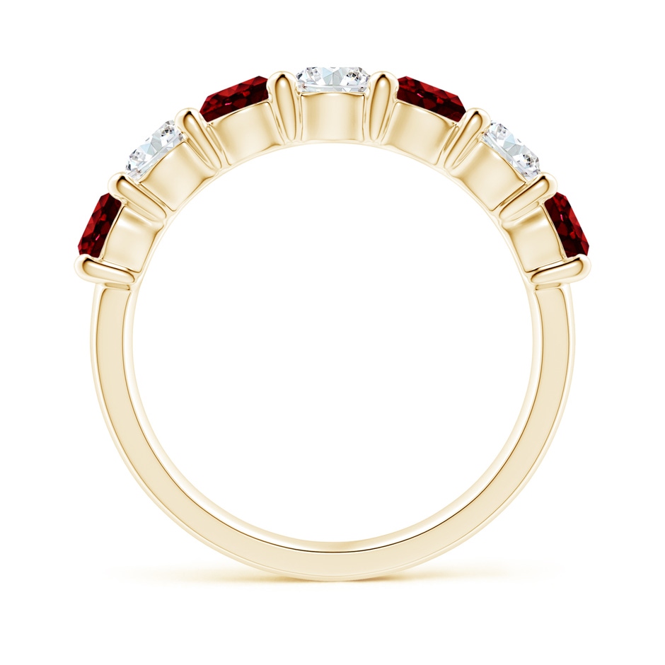 4mm AAAA Half Eternity Seven Stone Ruby and Diamond Wedding Ring in Yellow Gold side 199
