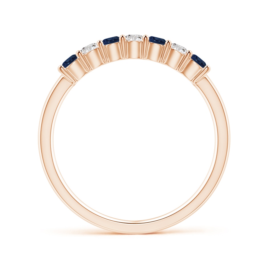 2.5mm AA Half Eternity Seven Stone Sapphire and Diamond Wedding Ring in Rose Gold side 199