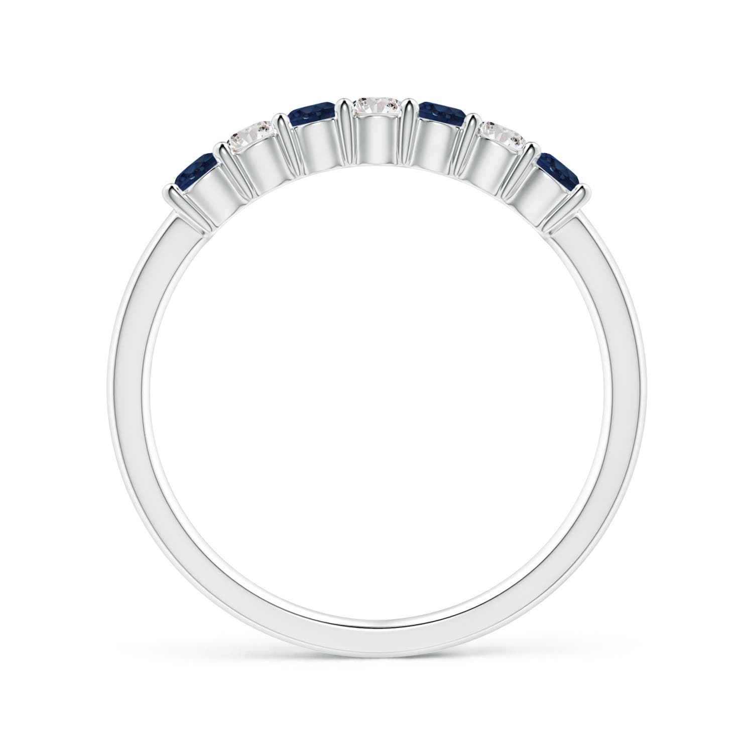 ANGARA 0.57 Ct Half Eternity 7-Stone Sapphire & Diamond Wedding Ring in 14K Gold - Picture 13 of 31