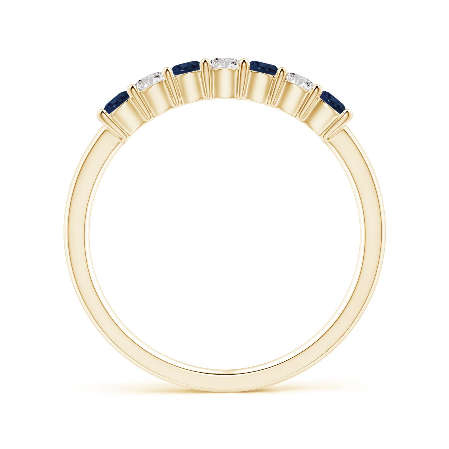 ANGARA 0.57 Ct Half Eternity 7-Stone Sapphire & Diamond Wedding Ring in 14K Gold - Picture 23 of 31