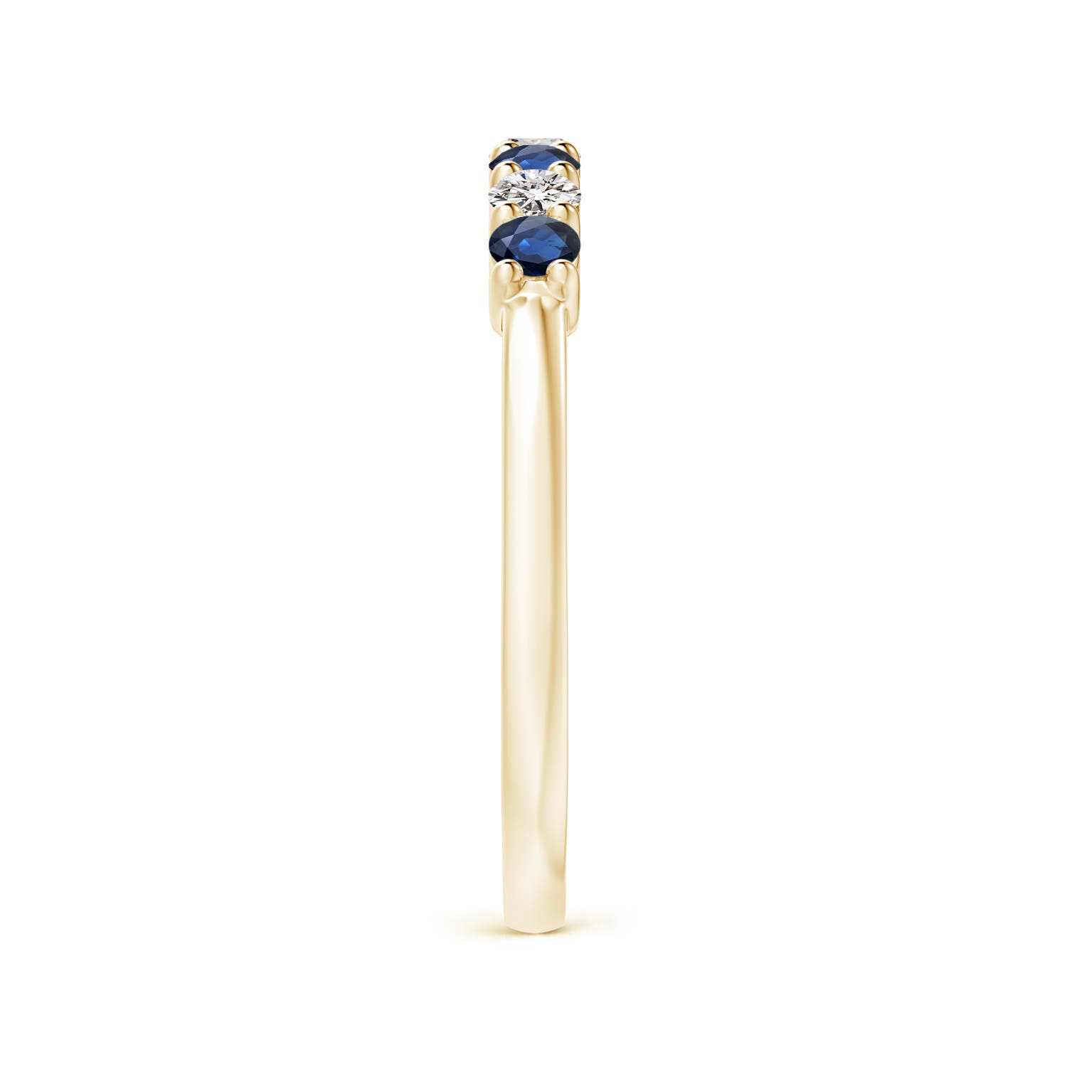 ANGARA 0.57 Ct Half Eternity 7-Stone Sapphire & Diamond Wedding Ring in 14K Gold - Picture 26 of 31