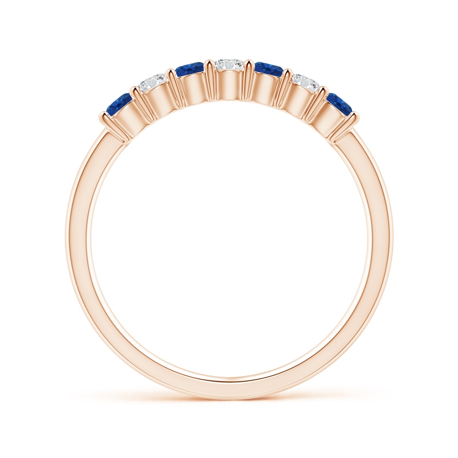 2.5mm AAA Half Eternity Seven Stone Sapphire and Diamond Wedding Ring in Rose Gold side 199