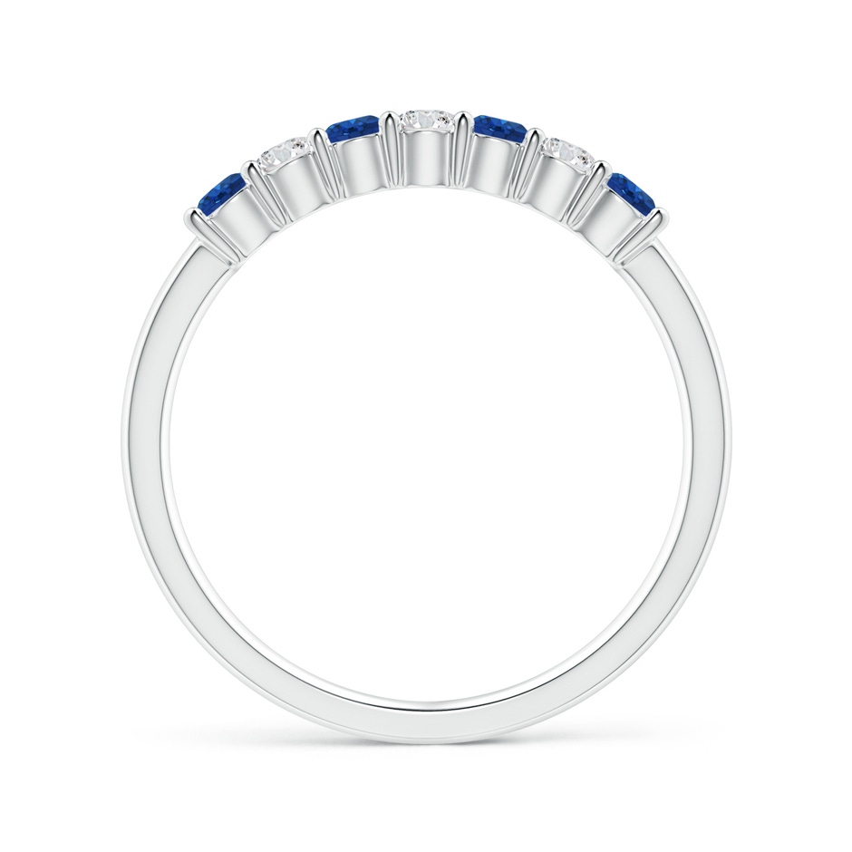 2.5mm AAA Half Eternity Seven Stone Sapphire and Diamond Wedding Ring in White Gold side 199