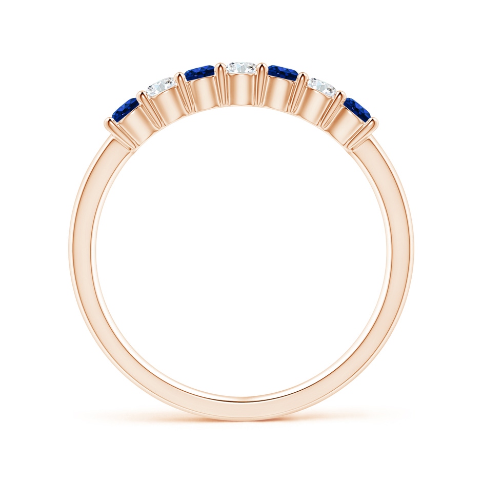 2.5mm AAAA Half Eternity Seven Stone Sapphire and Diamond Wedding Ring in Rose Gold side 199