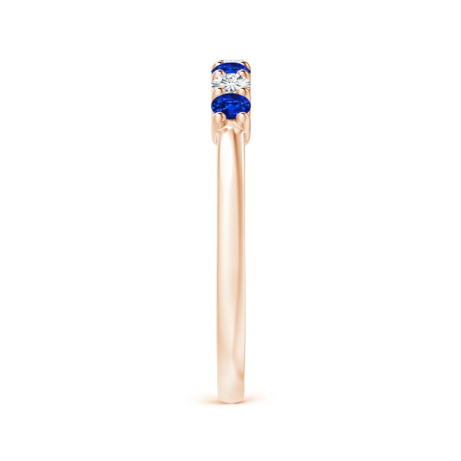 2.5mm AAAA Half Eternity Seven Stone Sapphire and Diamond Wedding Ring in Rose Gold side 299