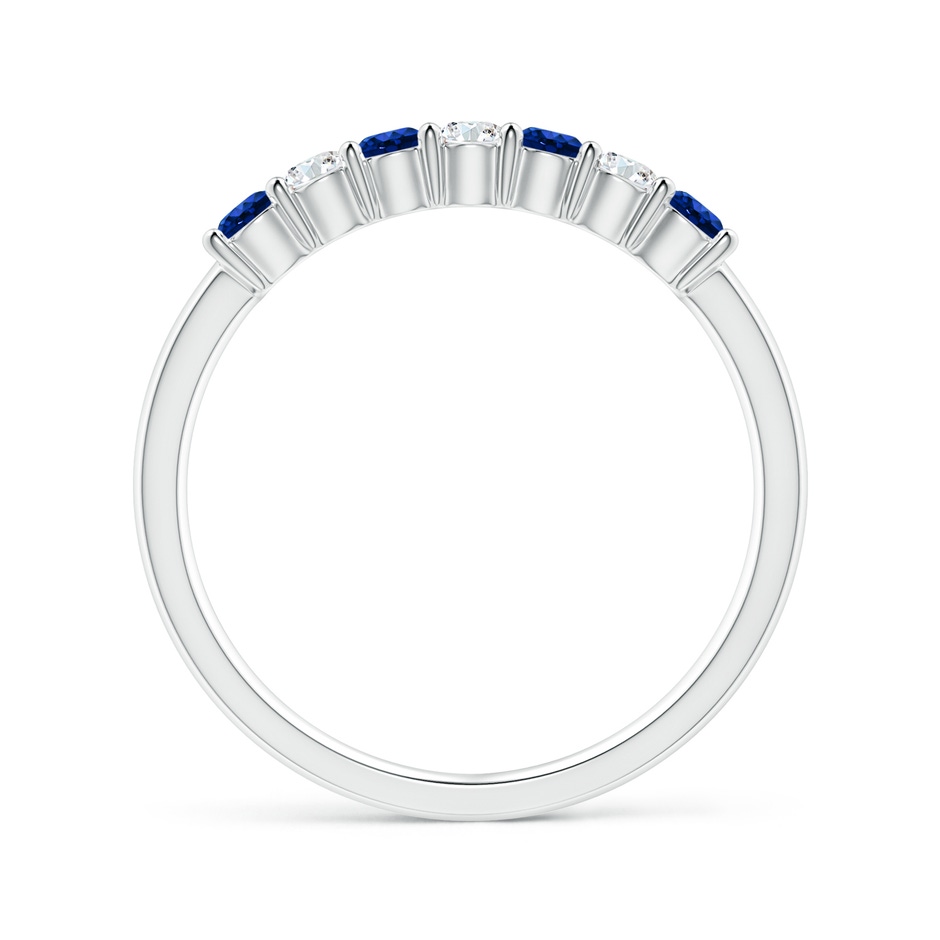2.5mm AAAA Half Eternity Seven Stone Sapphire and Diamond Wedding Ring in White Gold side 199