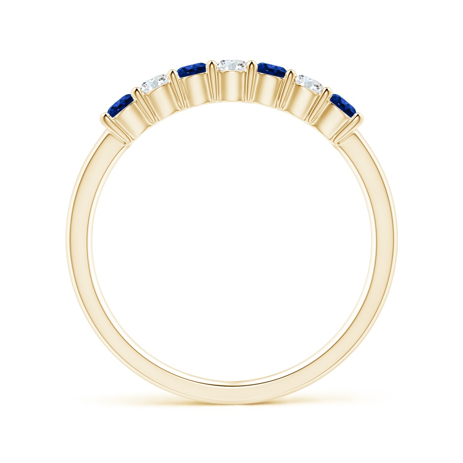 2.5mm AAAA Half Eternity Seven Stone Sapphire and Diamond Wedding Ring in Yellow Gold side 199
