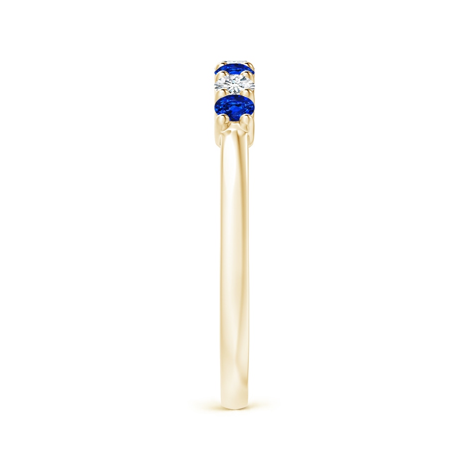 2.5mm AAAA Half Eternity Seven Stone Sapphire and Diamond Wedding Ring in Yellow Gold side 299