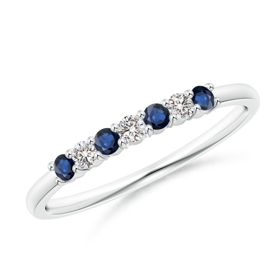 2mm AA Half Eternity Seven Stone Sapphire and Diamond Wedding Ring in P950 Platinum 