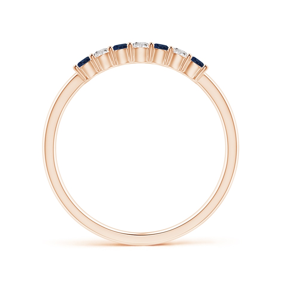 2mm AA Half Eternity Seven Stone Sapphire and Diamond Wedding Ring in Rose Gold side 199