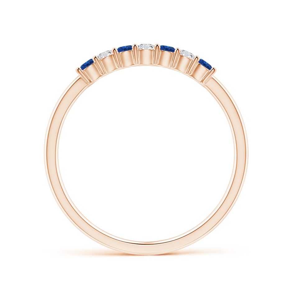 2mm AAA Half Eternity Seven Stone Sapphire and Diamond Wedding Ring in Rose Gold side 199