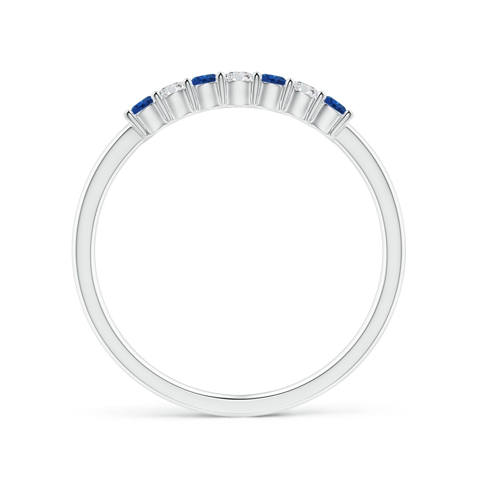 2mm AAA Half Eternity Seven Stone Sapphire and Diamond Wedding Ring in White Gold side 199