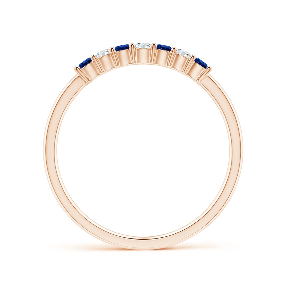 2mm AAAA Half Eternity Seven Stone Sapphire and Diamond Wedding Ring in Rose Gold side 199