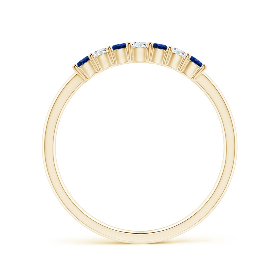 2mm AAAA Half Eternity Seven Stone Sapphire and Diamond Wedding Ring in Yellow Gold side 199