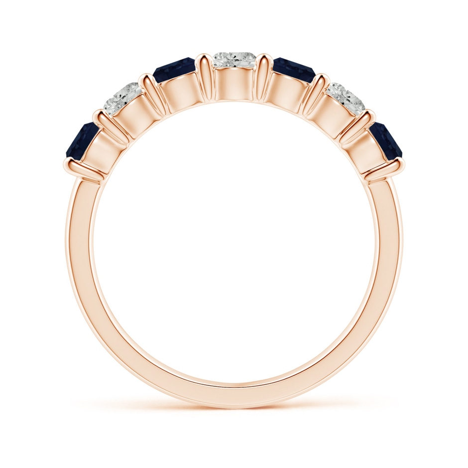 3.5mm A Half Eternity Seven Stone Sapphire and Diamond Wedding Ring in Rose Gold side 199