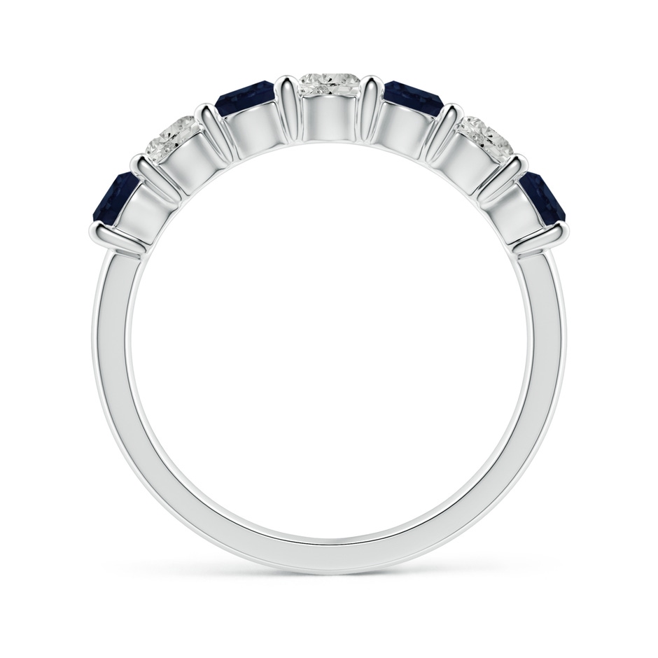 3.5mm A Half Eternity Seven Stone Sapphire and Diamond Wedding Ring in White Gold side 199