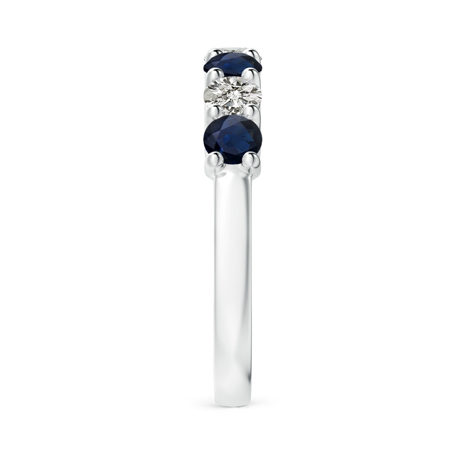 3.5mm A Half Eternity Seven Stone Sapphire and Diamond Wedding Ring in White Gold side 299