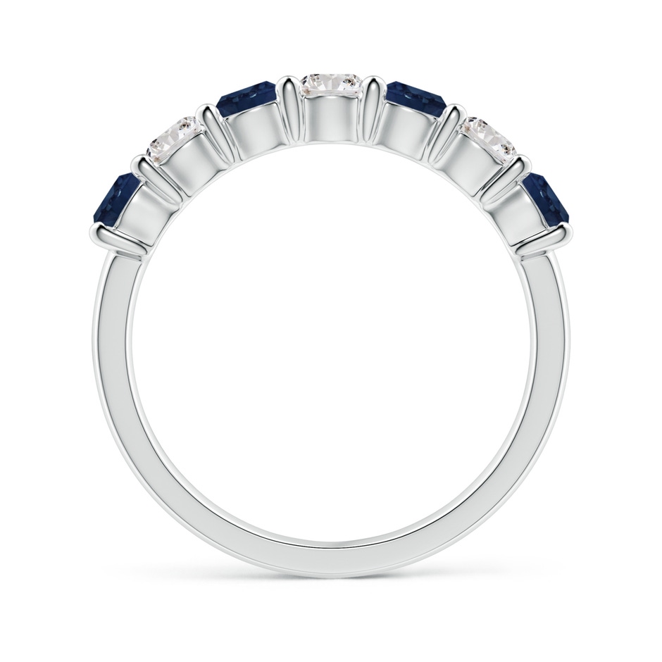 3.5mm AA Half Eternity Seven Stone Sapphire and Diamond Wedding Ring in P950 Platinum side 199