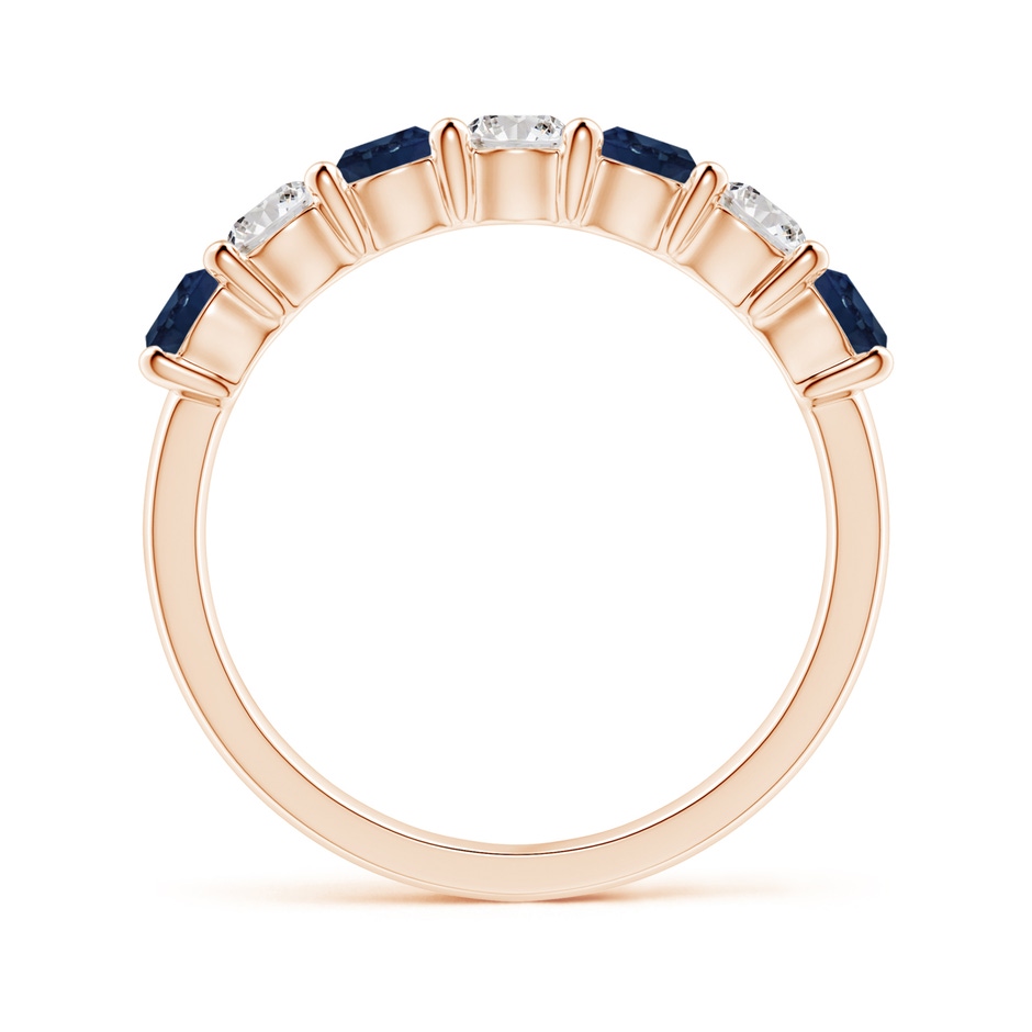 3.5mm AA Half Eternity Seven Stone Sapphire and Diamond Wedding Ring in Rose Gold side 199