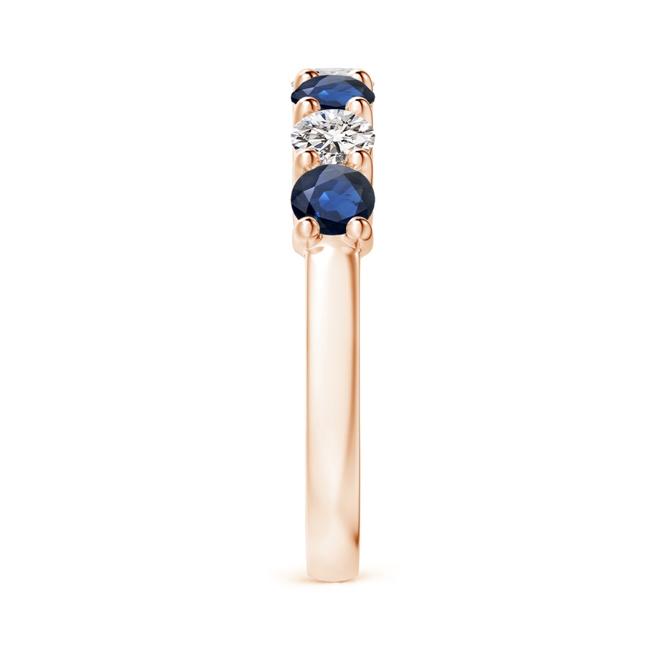 3.5mm AA Half Eternity Seven Stone Sapphire and Diamond Wedding Ring in Rose Gold side 299