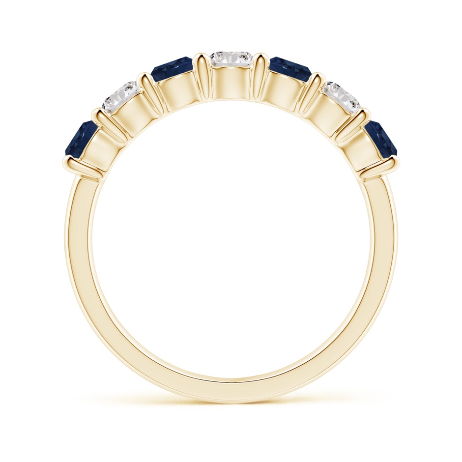 3.5mm AA Half Eternity Seven Stone Sapphire and Diamond Wedding Ring in Yellow Gold side 199