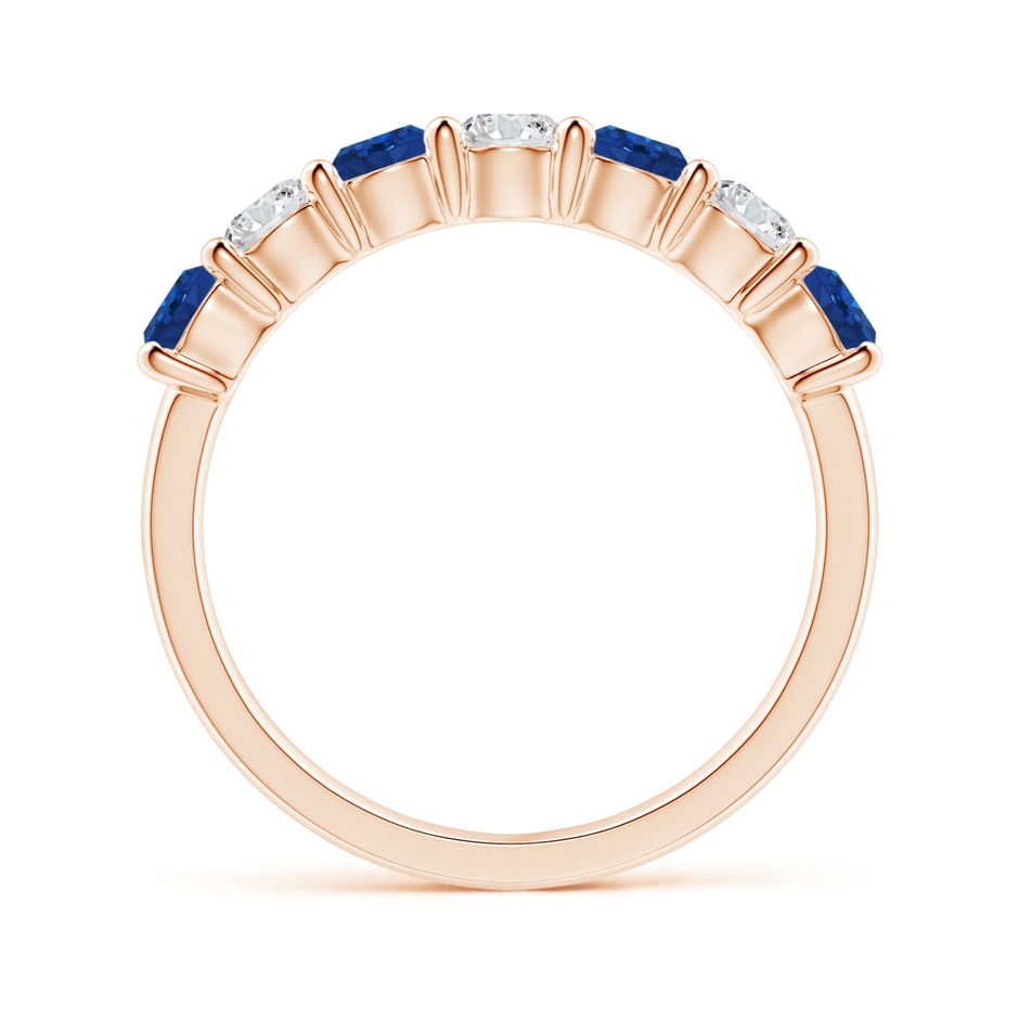 3.5mm AAA Half Eternity Seven Stone Sapphire and Diamond Wedding Ring in Rose Gold side 199