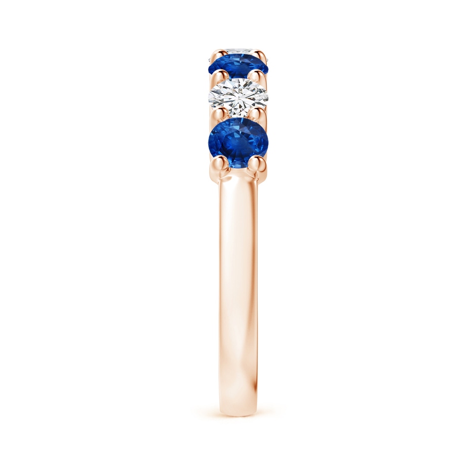 3.5mm AAA Half Eternity Seven Stone Sapphire and Diamond Wedding Ring in Rose Gold side 299