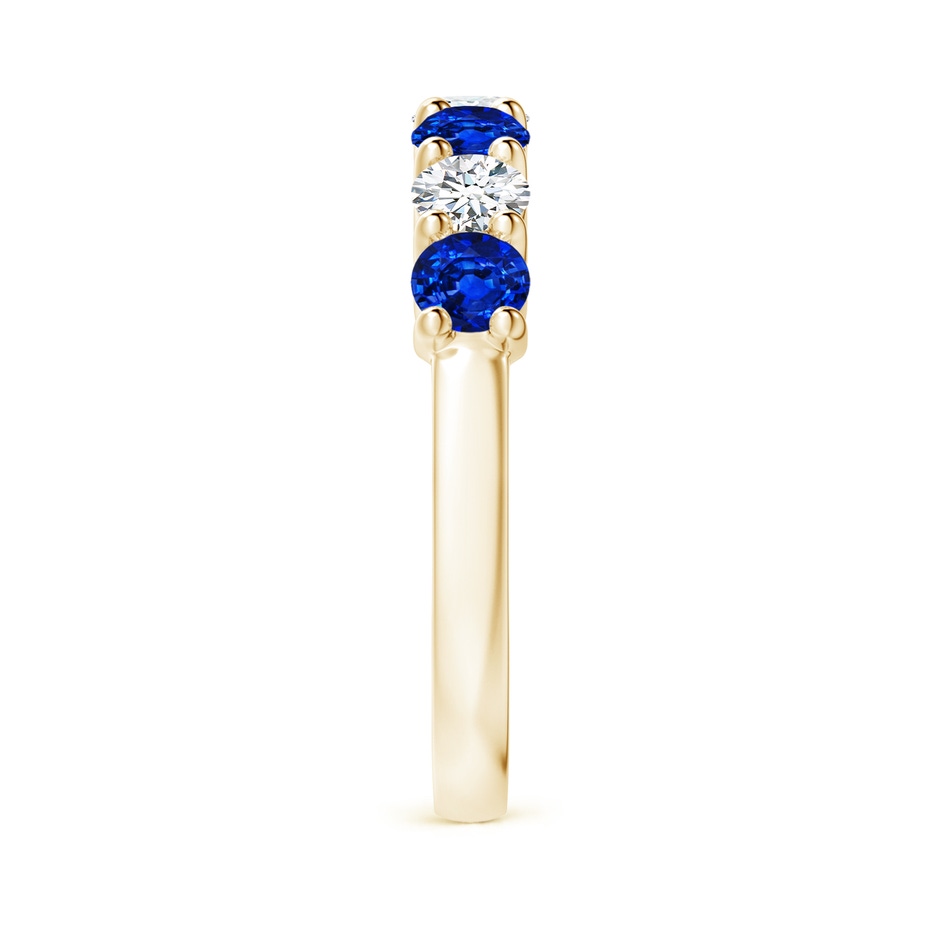 3.5mm Lab-Grown Half Eternity Seven Stone Sapphire and Diamond Wedding Ring in 18K Yellow Gold side 299