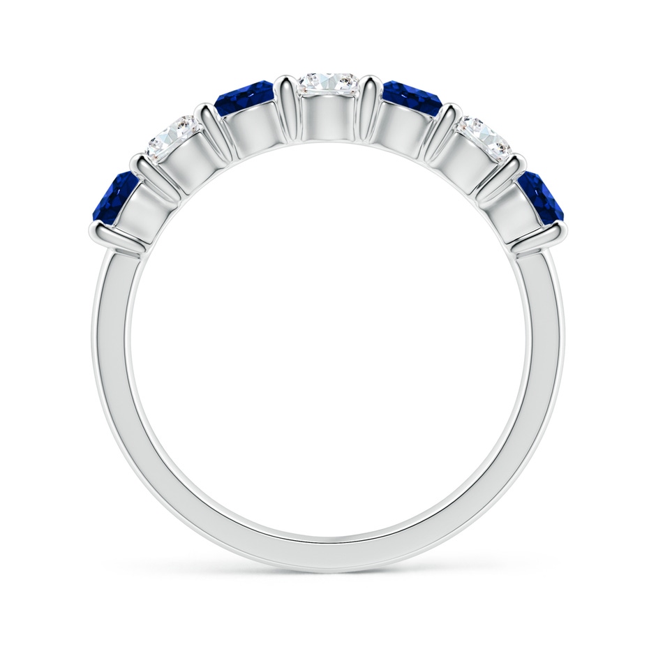 3.5mm AAAA Half Eternity Seven Stone Sapphire and Diamond Wedding Ring in P950 Platinum side 199