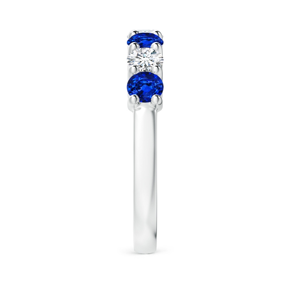3.5mm AAAA Half Eternity Seven Stone Sapphire and Diamond Wedding Ring in P950 Platinum side 299