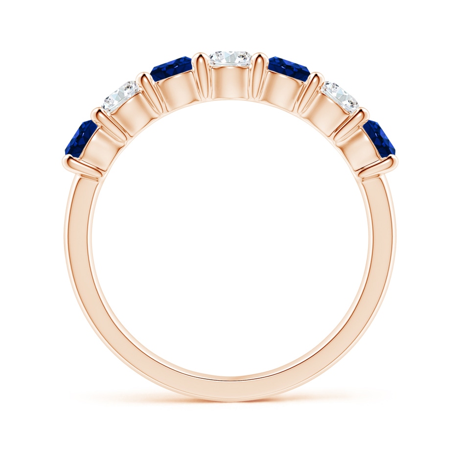 3.5mm AAAA Half Eternity Seven Stone Sapphire and Diamond Wedding Ring in Rose Gold side 199