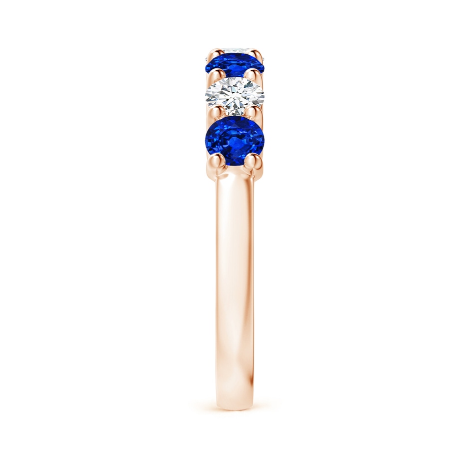 3.5mm AAAA Half Eternity Seven Stone Sapphire and Diamond Wedding Ring in Rose Gold side 299