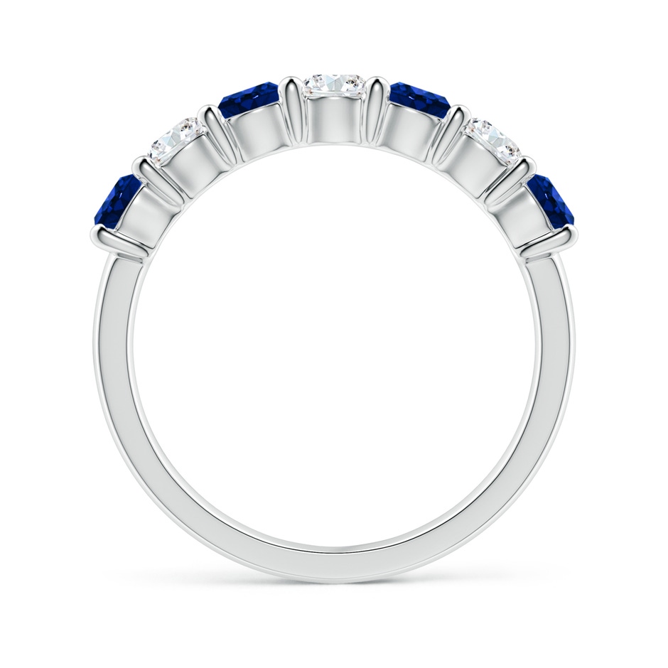 3.5mm Lab-Grown Half Eternity Seven Stone Sapphire and Diamond Wedding Ring in White Gold side 199