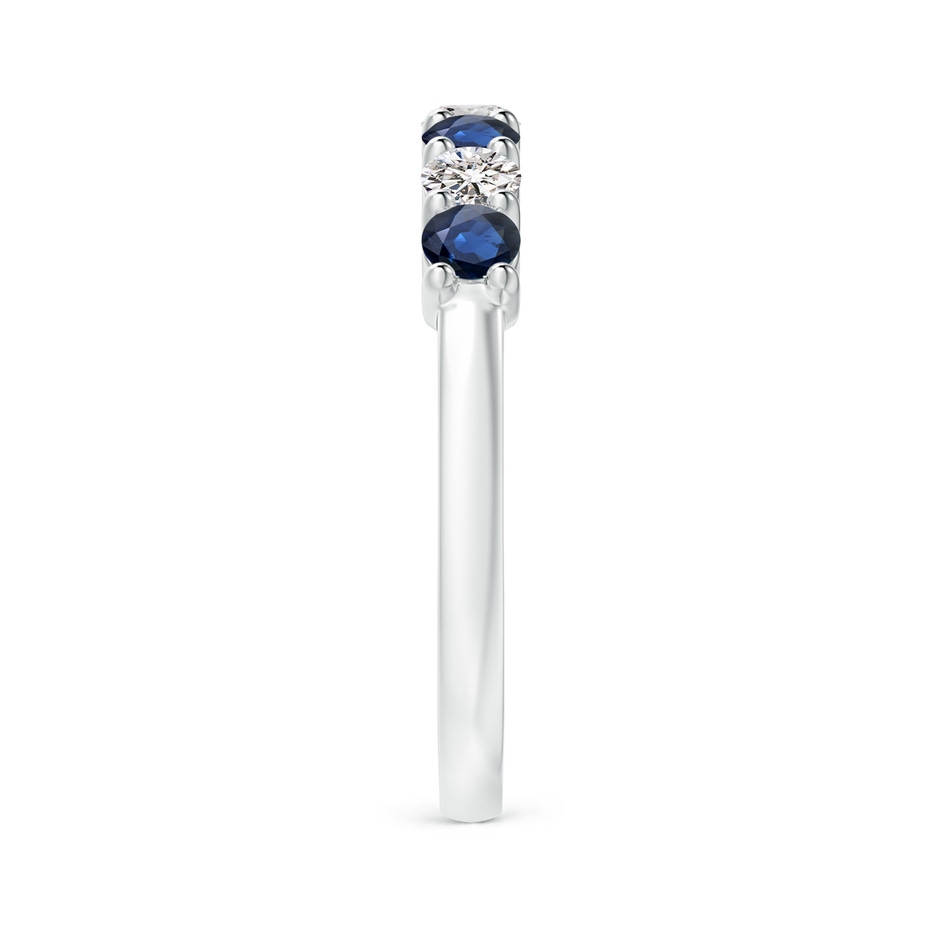 3mm AA Half Eternity Seven Stone Sapphire and Diamond Wedding Ring in White Gold side 299