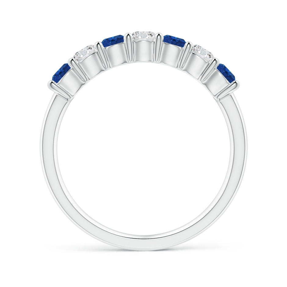 3mm AAA Half Eternity Seven Stone Sapphire and Diamond Wedding Ring in P950 Platinum side 199