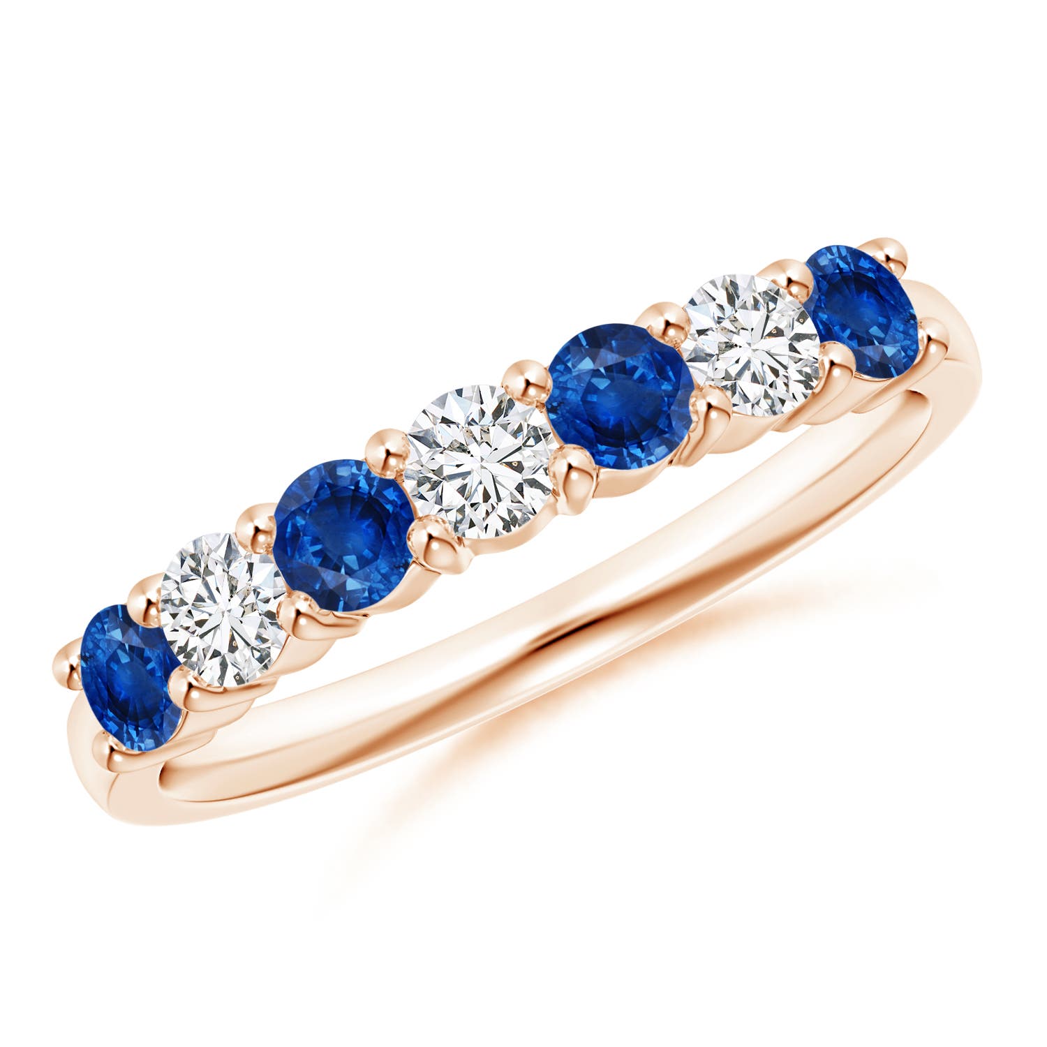 Encrusted Blue Sapphire and Diamond Infinity Knot Ring