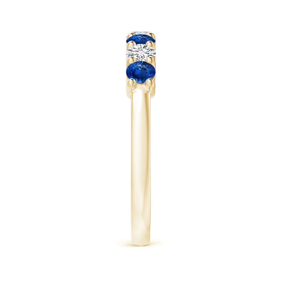 3mm AAA Half Eternity Seven Stone Sapphire and Diamond Wedding Ring in Yellow Gold side 299