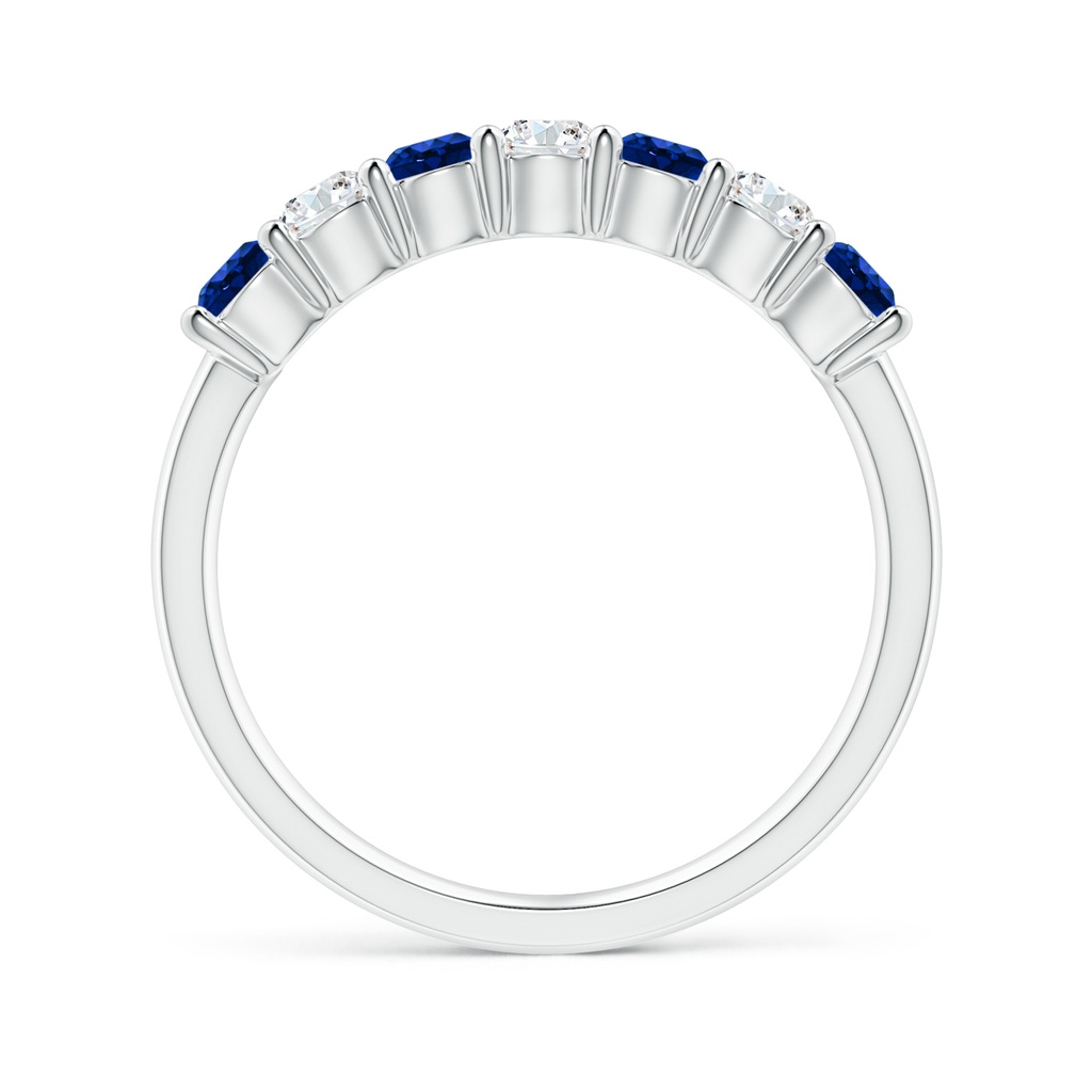 3mm Lab-Grown Half Eternity Seven Stone Sapphire and Diamond Wedding Ring in P950 Platinum - side 199