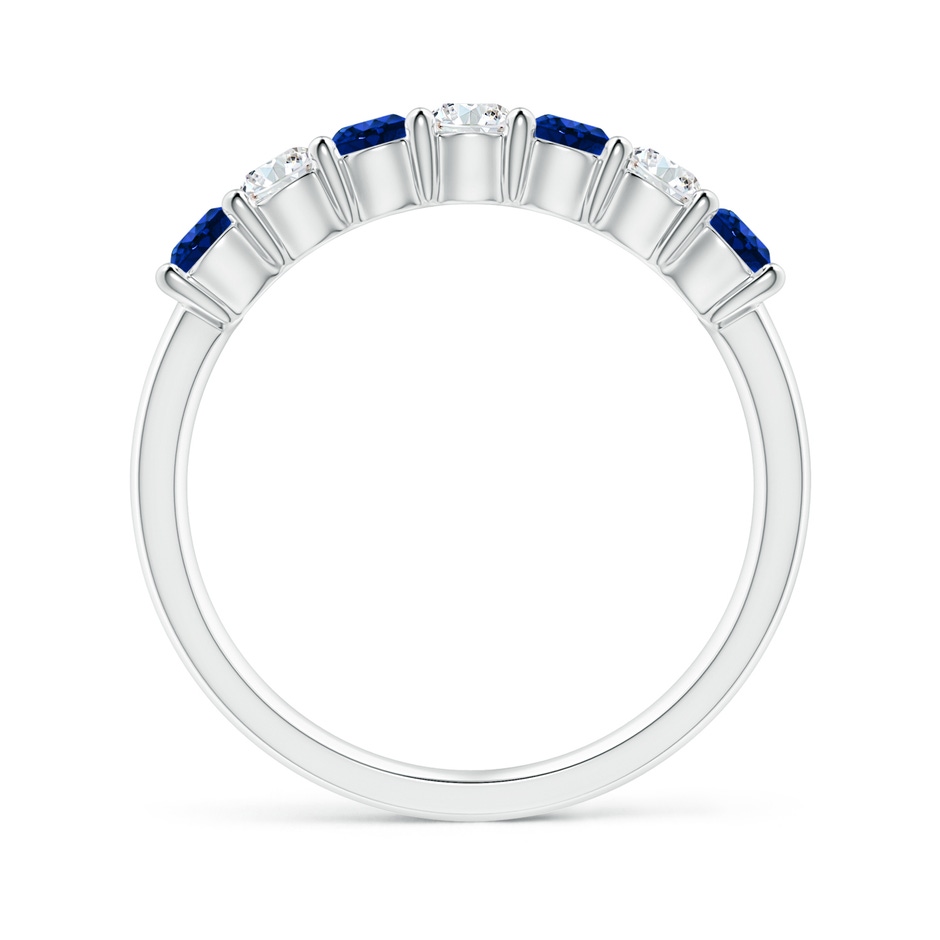 3mm Lab-Grown Half Eternity Seven Stone Sapphire and Diamond Wedding Ring in P950 Platinum side 199