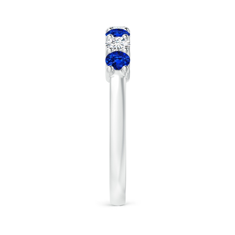 3mm Lab-Grown Half Eternity Seven Stone Sapphire and Diamond Wedding Ring in P950 Platinum side 299