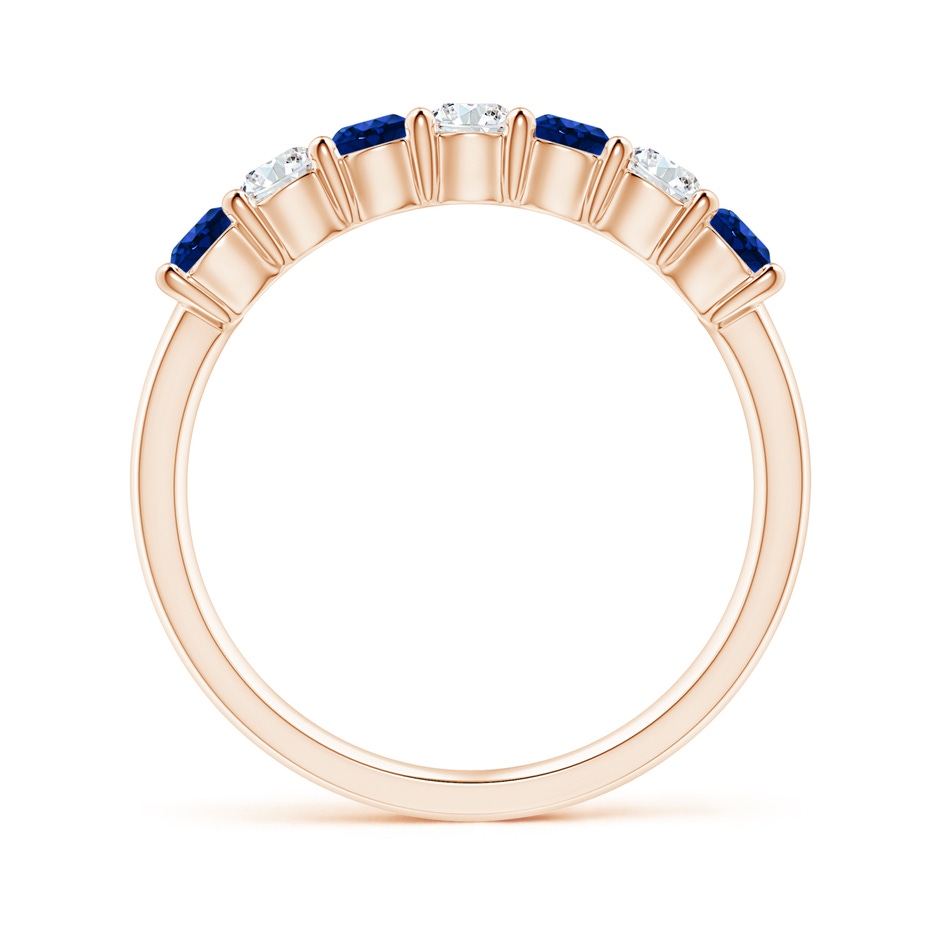 3mm AAAA Half Eternity Seven Stone Sapphire and Diamond Wedding Ring in Rose Gold side 199