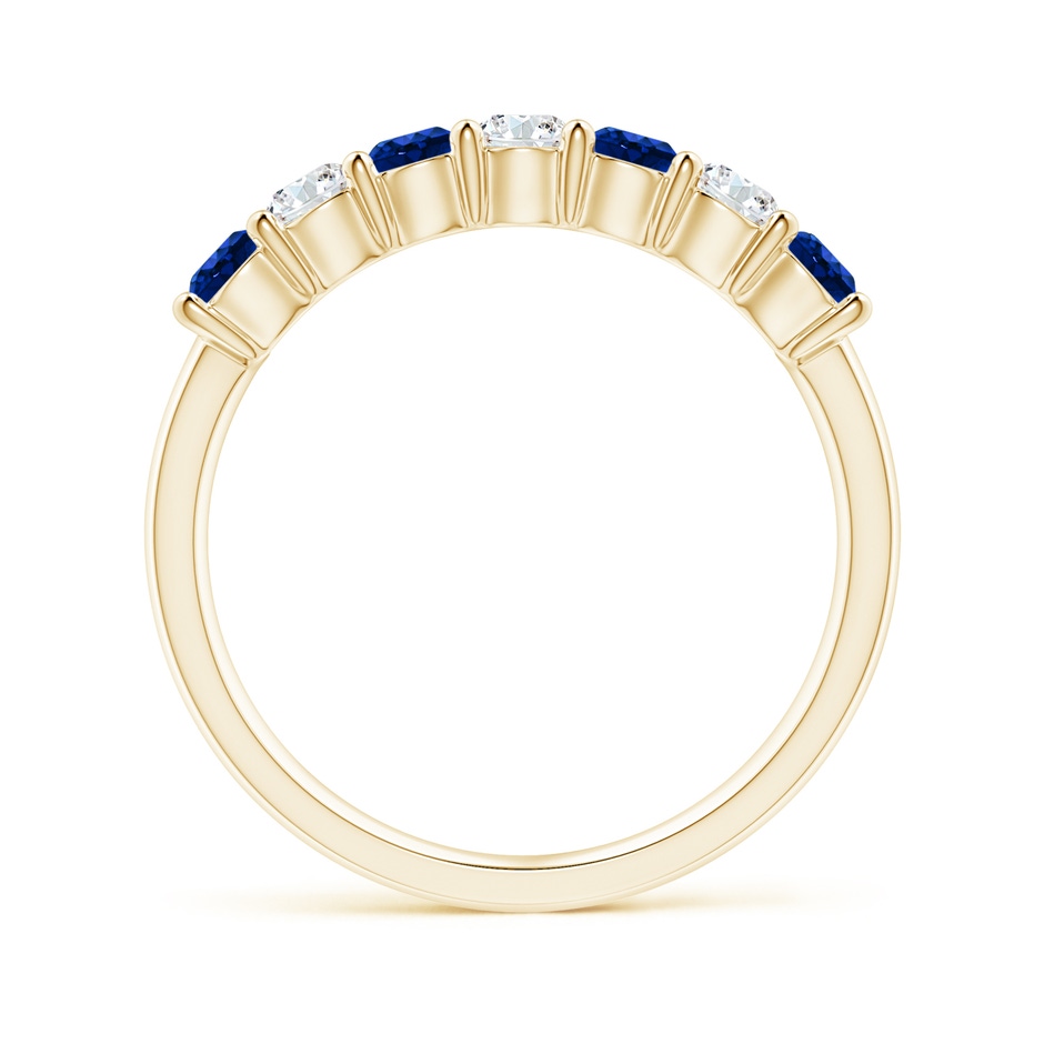 3mm Lab-Grown Half Eternity Seven Stone Sapphire and Diamond Wedding Ring in Yellow Gold side 199