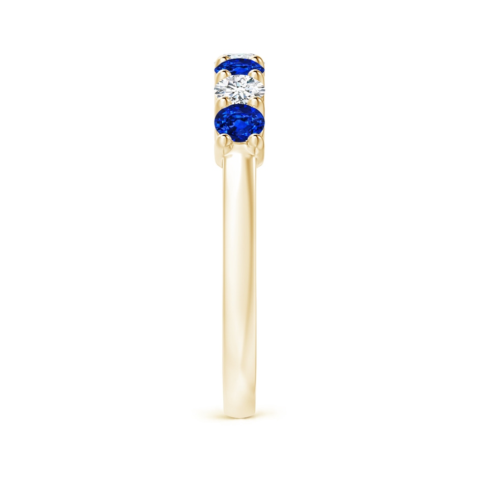 3mm Lab-Grown Half Eternity Seven Stone Sapphire and Diamond Wedding Ring in Yellow Gold side 299