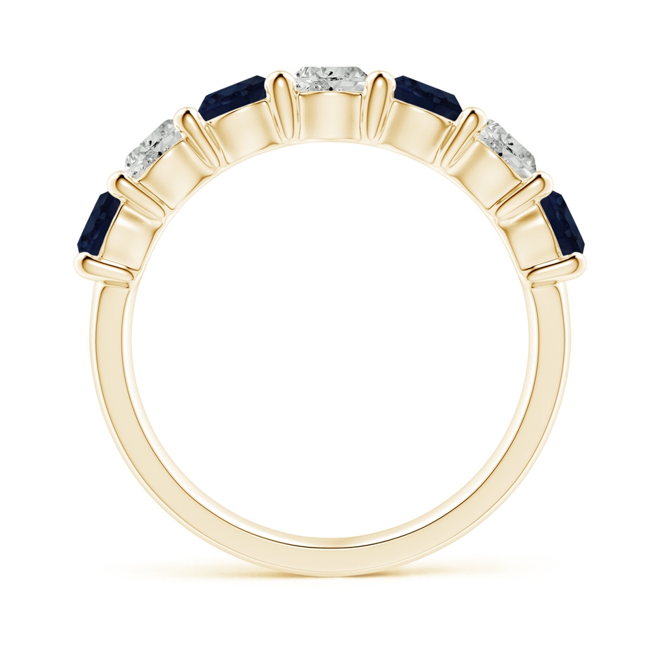 4mm A Half Eternity Seven Stone Sapphire and Diamond Wedding Ring in 18K Yellow Gold side 199