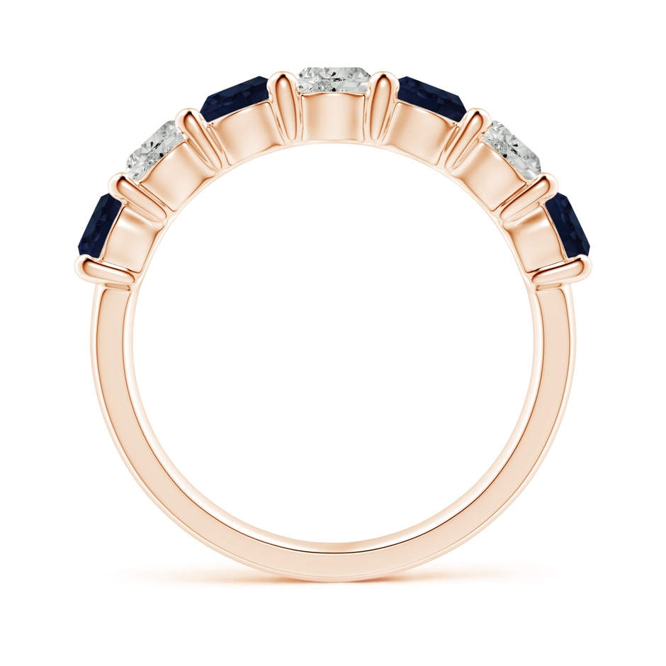 4mm A Half Eternity Seven Stone Sapphire and Diamond Wedding Ring in Rose Gold side 199