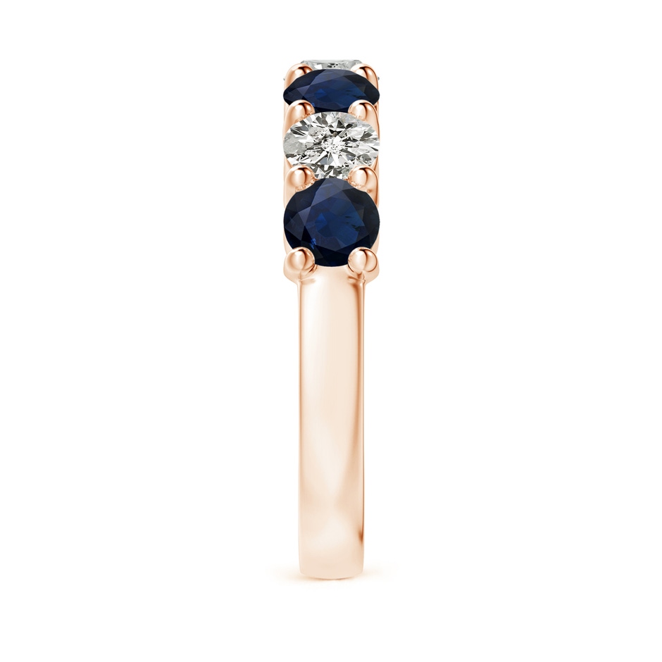 4mm A Half Eternity Seven Stone Sapphire and Diamond Wedding Ring in Rose Gold side 299