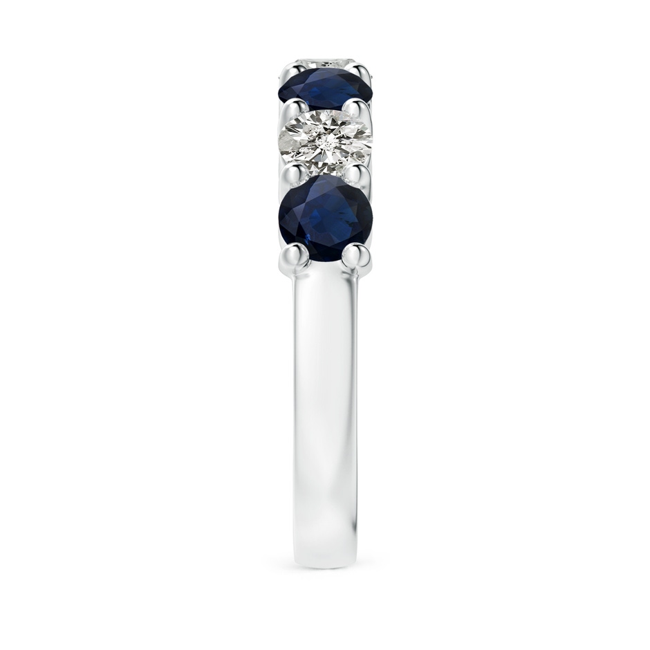 4mm A Half Eternity Seven Stone Sapphire and Diamond Wedding Ring in White Gold side 299