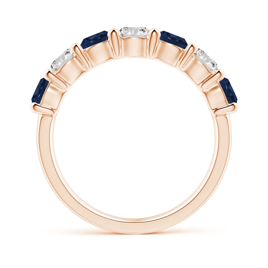 4mm AA Half Eternity Seven Stone Sapphire and Diamond Wedding Ring in Rose Gold side 199
