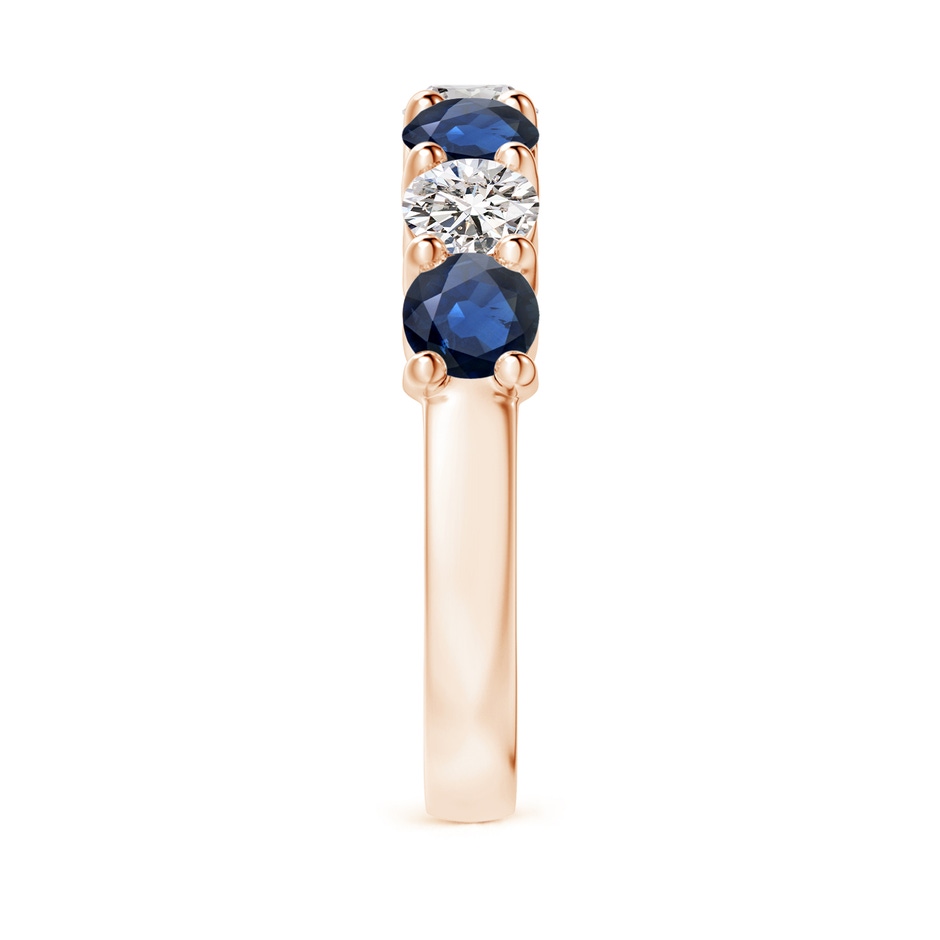 4mm AA Half Eternity Seven Stone Sapphire and Diamond Wedding Ring in Rose Gold side 299